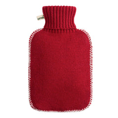 UMOI Öko Naturgummi Wärmflasche 1.8 Liter mit Strickbezug und weißen Nähten