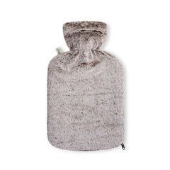 UMOI Öko Naturgummi Wärmflasche 1.8 Liter mit kuschligem Mink Fleece Bezug Beige