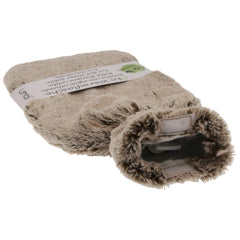 UMOI Öko Naturgummi Wärmflasche 1.8 Liter mit kuschligem Mink Fleece Bezug Beige