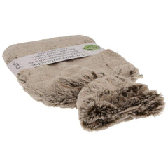 UMOI Öko Naturgummi Wärmflasche 1.8 Liter mit kuschligem Mink Fleece Bezug Beige