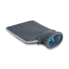 UMOI PVC Wärmflasche 1.8 Liter Strick Bezug mit weißen Nähten