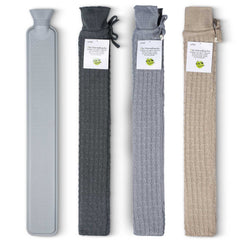 UMOI Öko Naturgummi 2 Liter Schlauchwärmflasche mit edlem Strickbezug