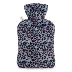 UMOI PVC Wärmflasche 1.8 Liter mit kuschligem Supersoft Korean Fleece Bezug Leopard