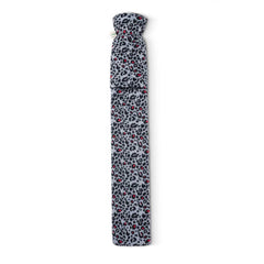 UMOI Öko Naturgummi 2 Liter Schlauchwärmflasche mit kuschligem Supersoft Korean Fleece Bezug Leopard