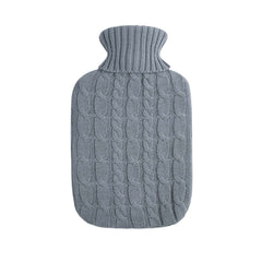 UMOI Öko Naturgummi Wärmflasche 1.8 Liter Strick Bezug mit Strickbezug Zopfmuster
