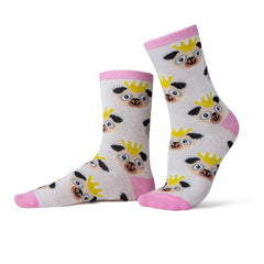 6 Paar Mädchen Socken Set Rot Pink Gestreift