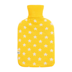UMOI Premium Naturgummi Wärmflasche 1.8 Liter Strickbezug mit Sternen