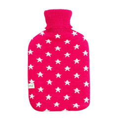 Wärmflasche mit Strickbezug und Sternen, 1,8 l