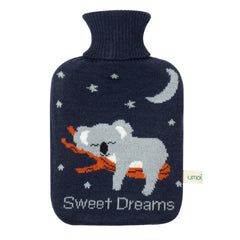 UMOI Öko Naturgummi Kinderwärmflasche 1 Liter mit kuschligem Koala Bezug