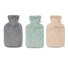 UMOI Naturgummi Wärmflasche 1.8 Liter softer Kunstfell Bezug