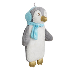 Öko Kinder Wärmflasche 1 Liter mit kuschligem Bezug Pinguin blau