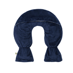 UMOI Nacken Wärmflasche 1.8 Liter mit kuschligem Supersoft Korean Fleece Bezug (Dunkelblau)