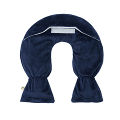 UMOI Nacken Wärmflasche 1.8 Liter mit kuschligem Supersoft Korean Fleece Bezug (Dunkelblau)