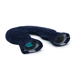 UMOI Nacken Wärmflasche 1.8 Liter mit kuschligem Supersoft Korean Fleece Bezug (Dunkelblau)