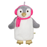 Öko Kinder Wärmflasche 1 Liter mit kuschligem Bezug Pinguin rosa