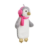 Öko Kinder Wärmflasche 1 Liter mit kuschligem Bezug Pinguin rosa