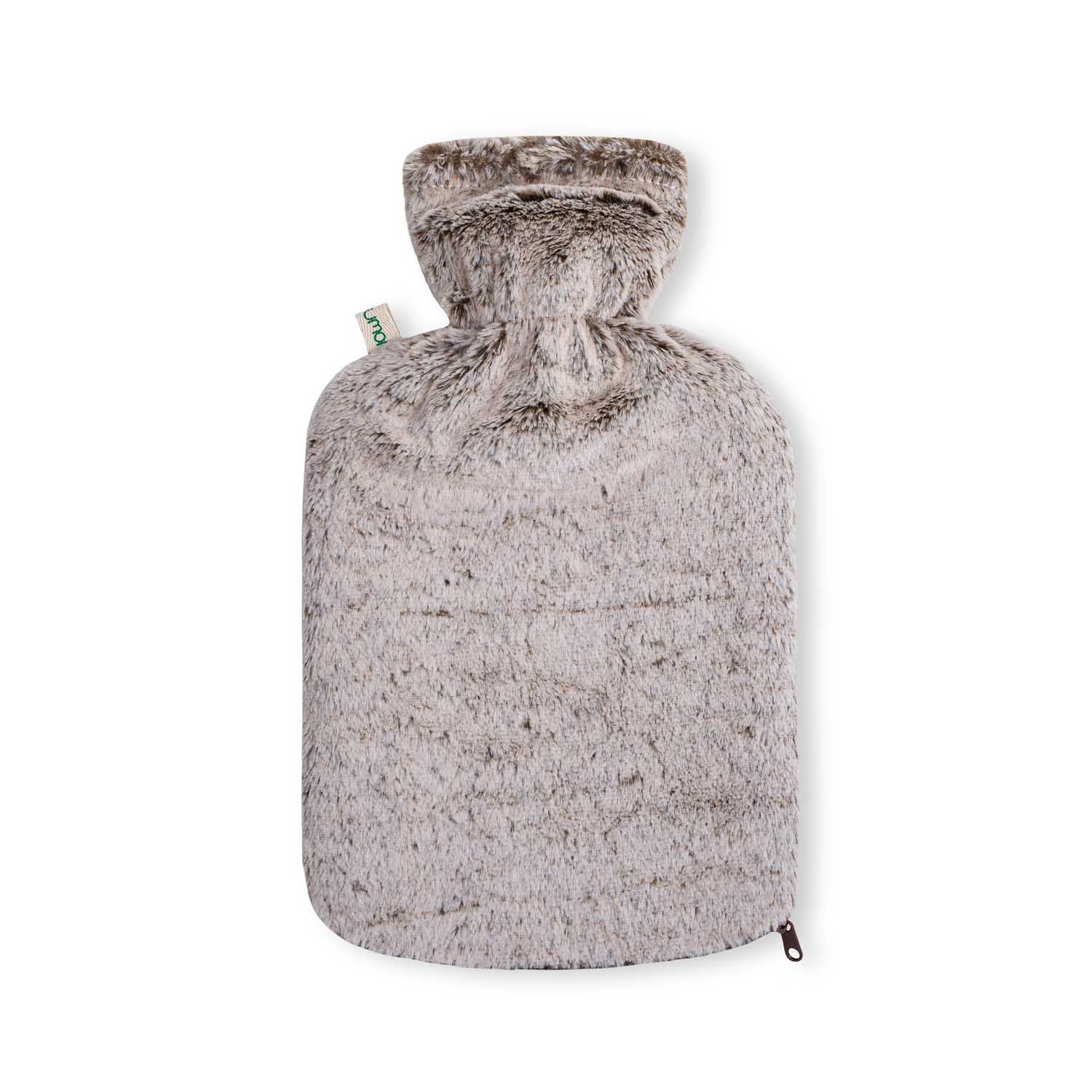 UMOI PVC Wärmflasche 1.8 Liter mit weichem Fellbezug