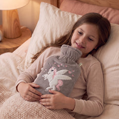 Kinderwärmflasche mit gesticktem Einhorn, 1 l