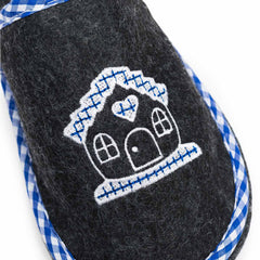 Pantoffel Home Sweet Home Blau