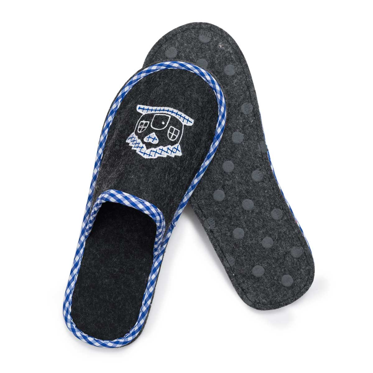 Pantoffel Home Sweet Home Blau