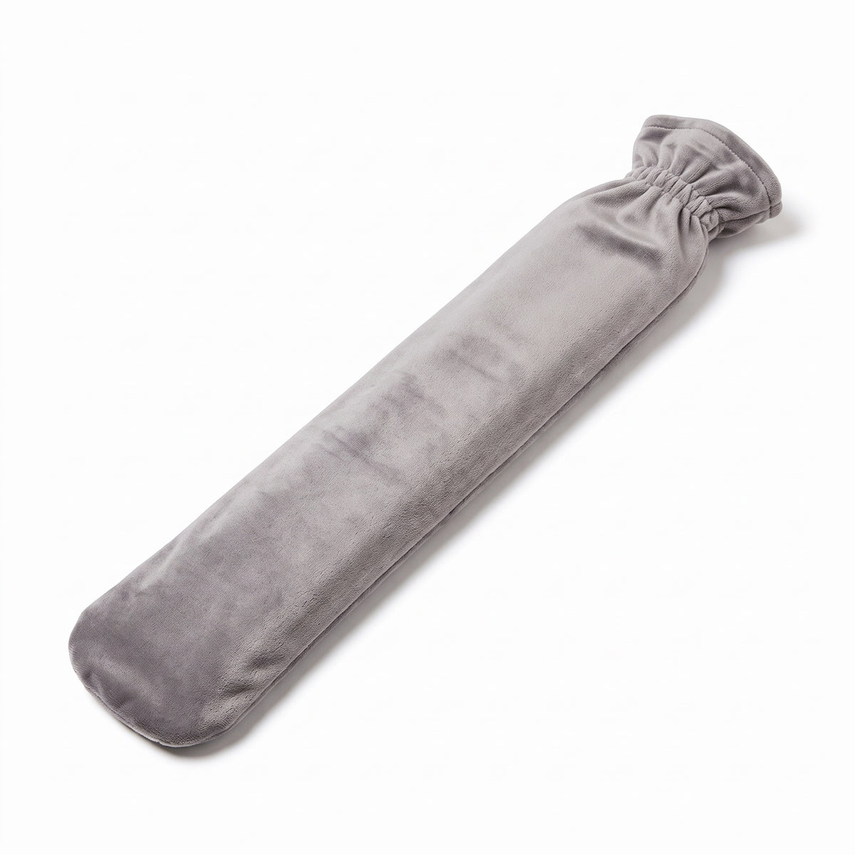 Lange Wärmflasche mit Fleece-Bezug, 77 cm