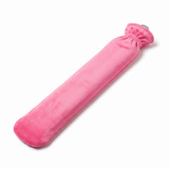 Lange Wärmflasche mit Fleece-Bezug, 77 cm