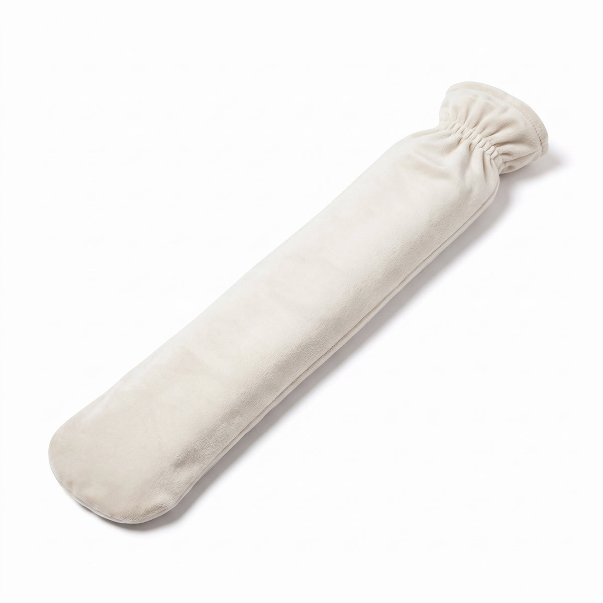 Lange Wärmflasche mit Fleece-Bezug, 77 cm
