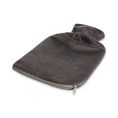 UMOI PVC Wärmflasche 1.8 Liter mit kuschligem Fleece Bezug Grau