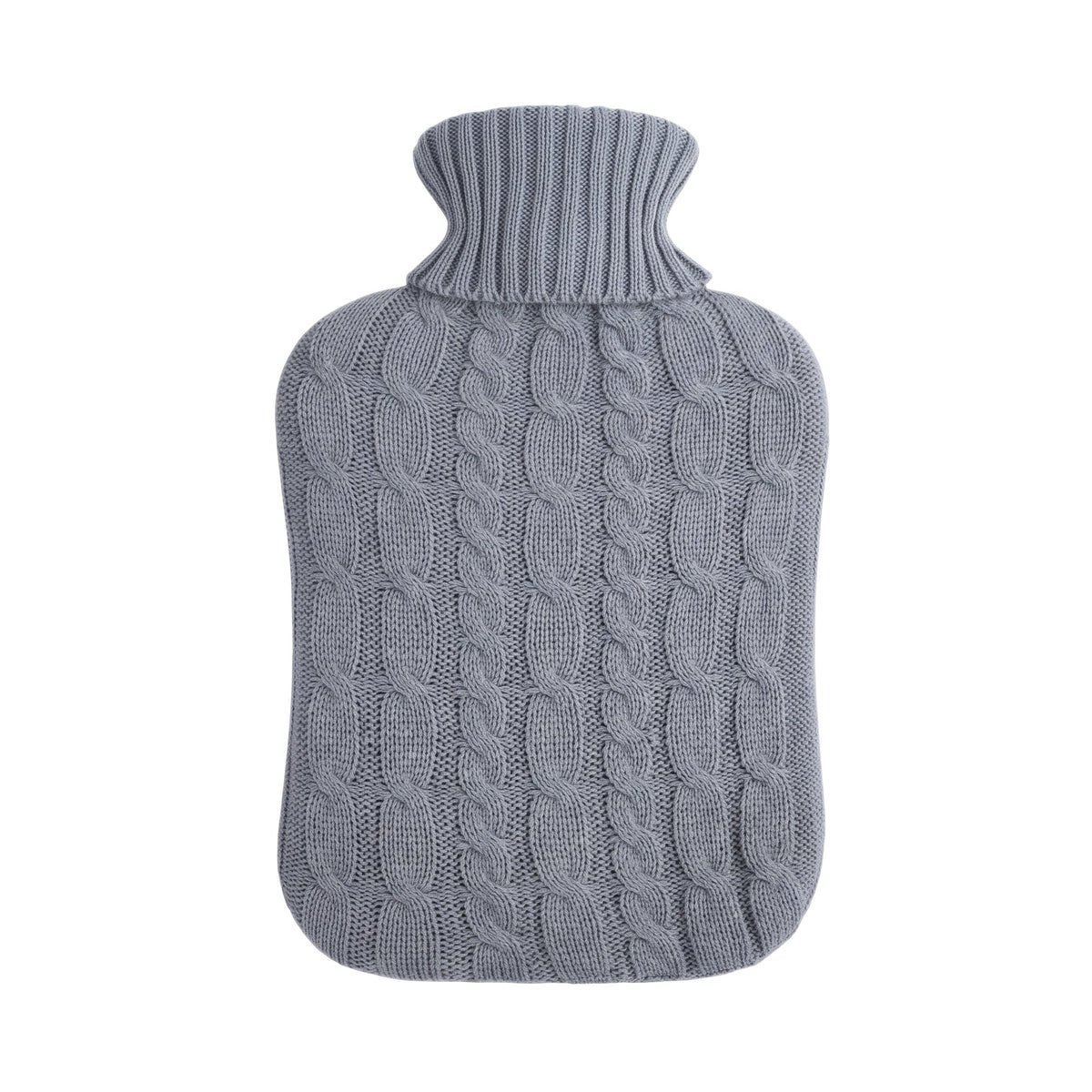 UMOI Naturgummi Wärmflasche 1.8 Liter Strick Bezug mit Strickbezug Zopfmuster
