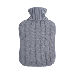 UMOI Naturgummi Wärmflasche 1.8 Liter Strick Bezug mit Strickbezug Zopfmuster