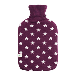 UMOI PVC Wärmflasche 1.8 Liter Strickbezug mit Sternen