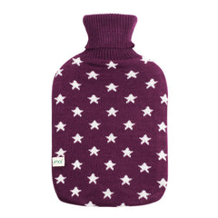 Wärmflasche mit Strickbezug und Sternen, 1,8 l