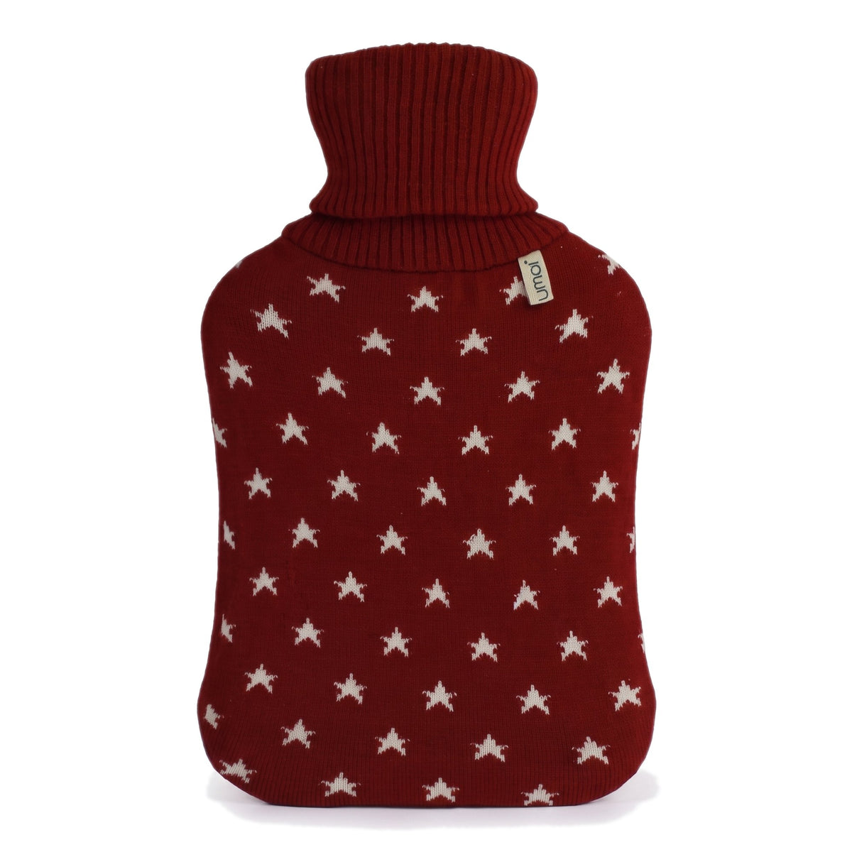 UMOI PVC Wärmflasche 1.8 Liter Strickbezug mit Sternen