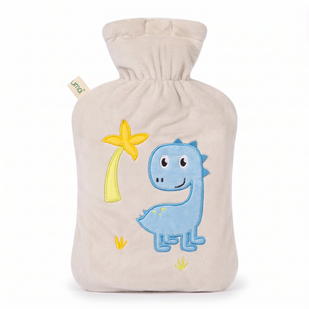 Kinderwärmflasche mit gesticktem Dino, 1 l