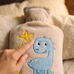 Kinderwärmflasche mit gesticktem Dino, 1 l