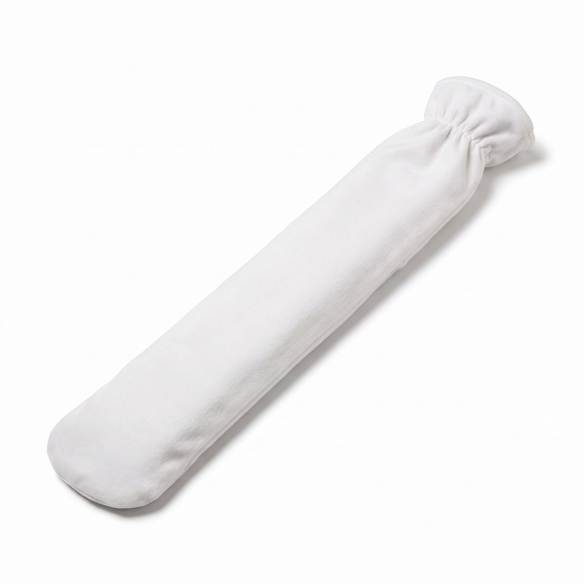 Lange Wärmflasche mit Fleece-Bezug, 77 cm