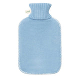 Öko Naturgummi Wärmflasche 1.8 Liter mit Strickbezug und weißen Nähten